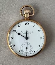 ROLEX Camerer Cuss & Co London 15j Swiss Made 9K Gold Pocket Watch;U111