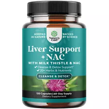 Herbal Liver Support Supplement with NAC - Milk Thistle Extract Dandelion 120ct