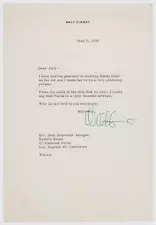 Walt Disney Autograph Signature Historically Significant Reference Letter 1958