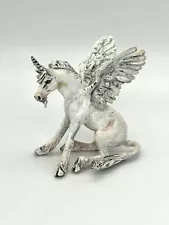 Painted Unicorn with wings metal Figurine Mythological Fantasy Gaming