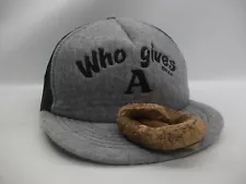 Who Gives A Fake Poop Hat Black Gray Snapback Trucker Cap Joke Novelty Gag Funny