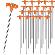 40 Pack 10 Inch Tent Stakes Heavy Duty Camping Stakes Bulk Galvanized Non Rus...