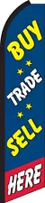 Buy, Sell, Trade Here Swooper Flag Feather Super Bow Banner