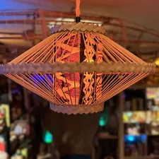 Tiki Lamp Bamboo Light Oceanic Arts Style Tiki Bar Mug 17” Real Tapa