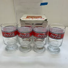 Coca-Cola Novelty Glasses Set of 4 Elegance Goblet Showa Not for Sale Box Japan