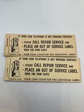 Vintage Coin Telephone Pay Phone Out Of Service Label Sticker (8)