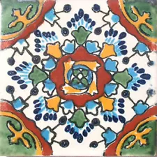 C#032)) MEXICAN TILE SAMPLE WALL FLOOR TALAVERA MEXICO CERAMIC HANDMADE POTTERY