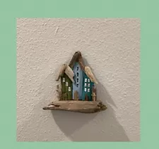 Driftwood Art, Whimsical Driftwood Painted Houses, Sea Glass Art