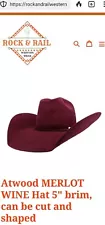 ATWOOD MERLOT HAT 7 3/8 OPEN Flat 5" Brim