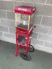 Nostalgia Popcorn Machines Large Residential Hot Air Cart Lid Red