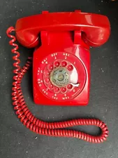 Vintage RED Bell System Western Electric Rotary Desk Telephone NOT FOR SALE-RARE