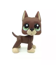 Littlest Pet Shop RARE Brown Chocolate Great Dane Dog Puppy Green Eyes LPS #1519