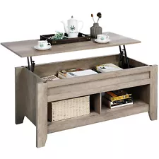 Lift Top Coffee Table w/Hidden Storage Compartment Open Shelf for Living Room