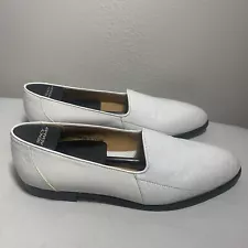 Giorgio Brutini Private Collection All White Natural Snake Skin Loafer Shoe 11.5