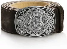 Traditional German Trachten Belt with Buckle for Lederhosen & all trousers