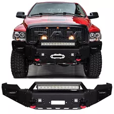 For 2002-2005 Dodge Ram 1500 Front Bumper With Winch Plate & LED Lights