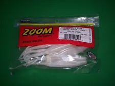 Zoom Super Salt Plus Salty Super Fluke White Pearl Bass Fishing Lure 10 ct