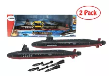 16.5 Inch Toy Navy Black Submarine with Sound Effects and Torpedo (2 Pack)