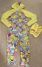 Justice Emoji One Piece With Footie Socks Size 8