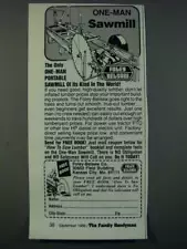 1986 Foley-Belsaw One-Man Sawmill Ad