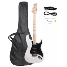 ST Style 6 String SSS Electric Guitar with Bag Strap Tremolo Bar for Beginner