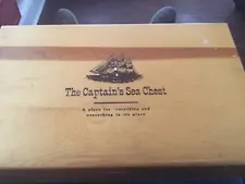 Vtg "The Captain's Sea Chest", A Place For Everything Dove Tailed Wood Chest