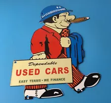 Vintage Chevrolet Sign - Porcelain Used Cars Cigar Sales Man Gas Pump Sign