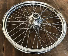 21 x 2.15 Rim 40 Spoke Chrome Front Wheel Hub 3/4 Axle for Harley Davidson