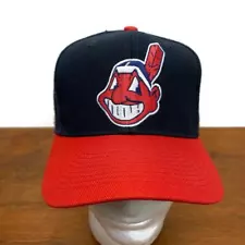 New LOGO 7 Cleveland Indian Chief Wahoo Wool Blend Snapback Hat Baseball Cap NWT