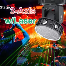 200W RGBW Moving Head Stage Lighting 3-Axis w/Laser DMX Beam Bar Disco DJ Light