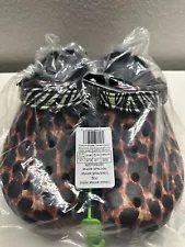 New Crocs Classic Animal Remix Clog Black, Leopard & Zebra Print Men's 12 - SALE