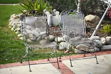 Woodard Wrought Iron SPRING Armchair Set of 2, Vintage Beauty