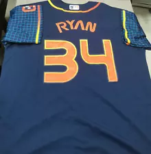 New ListingSize M Nolan Ryan #34 Houston Astros City Connect Navy Cool Base Jersey.