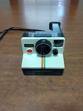 Vintage Original Polaroid SX-70 OneStep White Rainbow Stripe Land Camera TESTED