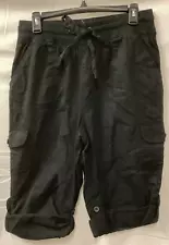 Woman Within Cargo Shorts Womens Size 12W Black