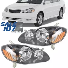 For 2003-2008 Toyota Corolla Headlight Housing Black Lamp Clear Lens Left+Right (For: 2005 Corolla)