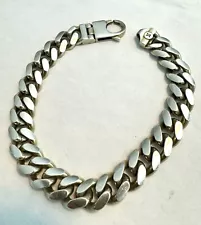 Men’s Sterling Silver Thick Cuban Chain Link Bracelet 7.75”