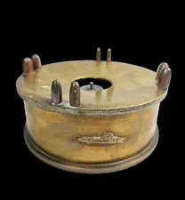 Original WWII Military Artillery Shell & Bullet Trench Art Brass Ashtray