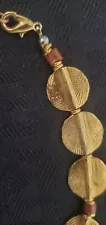 African Inspired Gold Plated Akan Coin Beaded Necklace