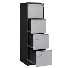 4-Drawer File Cabinet Office Filing Cabinet Vertical Storage Organizer with Lock