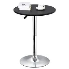 Round Counter Height Bar Table Adjustable Swivel Bistro Pub Drinks Snacks Table