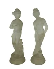 VINTAGE ACRYLIC LUCITE NUDE FEMALE PAIR ART SCULPTURES 6.5” TALL