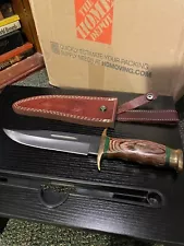 *LOWER PRICE* Custom Bowie Hunting Knife with wood handle