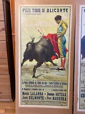 Vintage authentic 1942 and 1947 bullfighting posters J. Reus artist Spain, 42x21