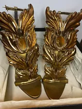 Authentic Giuseppe Zanotti Kanye West Gold Cruel Summer High Heels Sz 35 5 w/Box