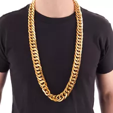 38" Heavy Rope GOLD PIMP CHAIN OLD SCHOOL RAPPER Costume Bling!!