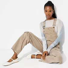 Women's Baggy Denim Overalls - Wild Fable Light Brown L