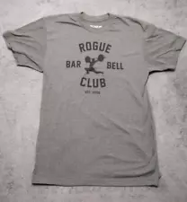 Rogue Shirt Mens Medium Crew Neck Green Bar Bell Graphic Print Made in USA