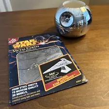 STAR WARS DEATHSTAR Chrome Ceramic Pencil Jar + Metal Earth 3D Model Kit(D2)