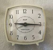 New ListingVintage Westclox White Wind-Up Alarm Clock